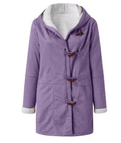 Winter Vintage Button Jackets Women's Warm Fleece Hooded Coat Casual Mid - Length Trench Top Outwear Clothing - Simply Just Deals LLCWinter Vintage Button Jackets Women's Warm Fleece Hooded Coat Casual Mid - Length Trench Top Outwear Clothing0CJTZ111944549WDPurple2XLWinter Vintage Button Jackets Women's Warm Fleece Hooded Coat Casual Mid - Length Trench Top Outwear Clothing