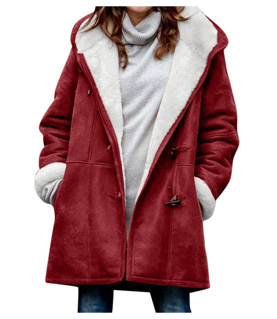 Winter Vintage Button Jackets Women's Warm Fleece Hooded Coat Casual Mid - Length Trench Top Outwear Clothing - Simply Just Deals LLCWinter Vintage Button Jackets Women's Warm Fleece Hooded Coat Casual Mid - Length Trench Top Outwear Clothing0CJTZ111944525YBRedSWinter Vintage Button Jackets Women's Warm Fleece Hooded Coat Casual Mid - Length Trench Top Outwear Clothing