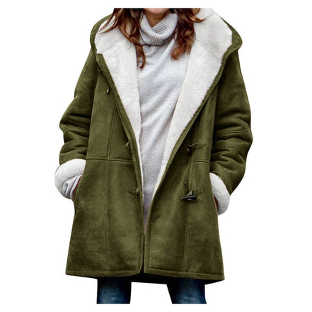 Winter Vintage Button Jackets Women's Warm Fleece Hooded Coat Casual Mid - Length Trench Top Outwear Clothing - Simply Just Deals LLCWinter Vintage Button Jackets Women's Warm Fleece Hooded Coat Casual Mid - Length Trench Top Outwear Clothing0CJTZ111944517QJGreenSWinter Vintage Button Jackets Women's Warm Fleece Hooded Coat Casual Mid - Length Trench Top Outwear Clothing