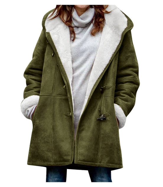 Winter Vintage Button Jackets Women's Warm Fleece Hooded Coat Casual Mid - Length Trench Top Outwear Clothing - Simply Just Deals LLCWinter Vintage Button Jackets Women's Warm Fleece Hooded Coat Casual Mid - Length Trench Top Outwear Clothing0CJTZ111944517QJGreenSWinter Vintage Button Jackets Women's Warm Fleece Hooded Coat Casual Mid - Length Trench Top Outwear Clothing