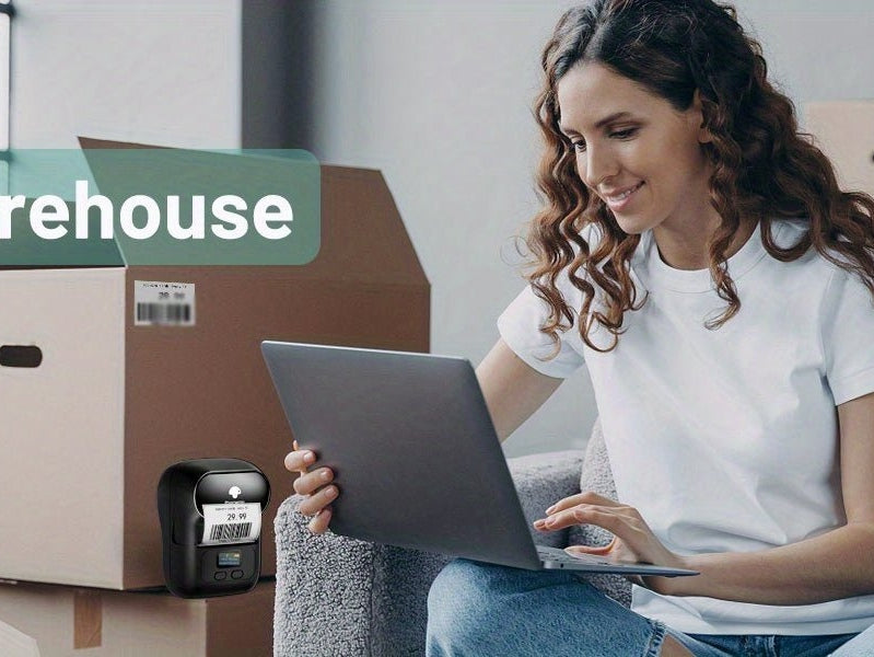 [Wireless | Portable] Phomemo Portable Wireless Thermal Label Printer M110 | Compact Wireless Barcode & Sticker Maker for Office, Retail, Jewelry Labels | Compatible with iOS & Android, Includes 1 Roll of 40×30mm Labels, Rec - Simply Just Deals LLC[Wireless | Portable] Phomemo Portable Wireless Thermal Label Printer M110 | Compact Wireless Barcode & Sticker Maker for Office, Retail, Jewelry Labels | Compatible with iOS & Android, Includes 1 Roll of 40×30mm Labels, Rec3002Black[Wireless | Portabl