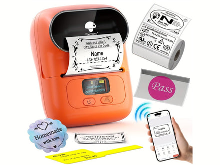 [Wireless | Portable] Phomemo Portable Wireless Thermal Label Printer M110 | Compact Wireless Barcode & Sticker Maker for Office, Retail, Jewelry Labels | Compatible with iOS & Android, Includes 1 Roll of 40×30mm Labels, Rec - Simply Just Deals LLC[Wireless | Portable] Phomemo Portable Wireless Thermal Label Printer M110 | Compact Wireless Barcode & Sticker Maker for Office, Retail, Jewelry Labels | Compatible with iOS & Android, Includes 1 Roll of 40×30mm Labels, Rec16075Orange[Wireless | Porta