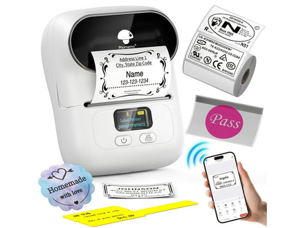 [Wireless | Portable] Phomemo Portable Wireless Thermal Label Printer M110 | Compact Wireless Barcode & Sticker Maker for Office, Retail, Jewelry Labels | Compatible with iOS & Android, Includes 1 Roll of 40×30mm Labels, Rec - Simply Just Deals LLC[Wireless | Portable] Phomemo Portable Wireless Thermal Label Printer M110 | Compact Wireless Barcode & Sticker Maker for Office, Retail, Jewelry Labels | Compatible with iOS & Android, Includes 1 Roll of 40×30mm Labels, Rec2001White[Wireless | Portabl