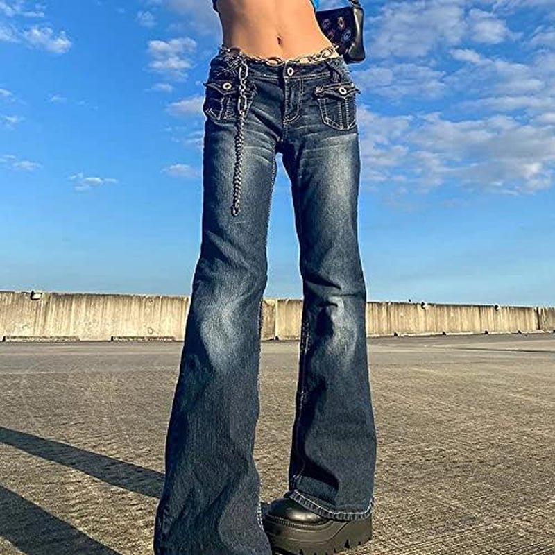 Women Gothic Cargo Pants Loose Low Waist Trousers Wide Leg Baggy Jeans Harajuku Streetwear Punk - Simply Just Deals LLCWomen Gothic Cargo Pants Loose Low Waist Trousers Wide Leg Baggy Jeans Harajuku Streetwear Punk1fafab2a-3fcf-4f9d-9e83-b5398b708421Jeans Dark BlueX - SmallWomen Gothic Cargo Pants Loose Low Waist Trousers Wide Leg Baggy Jeans Harajuku Streetwear Punk