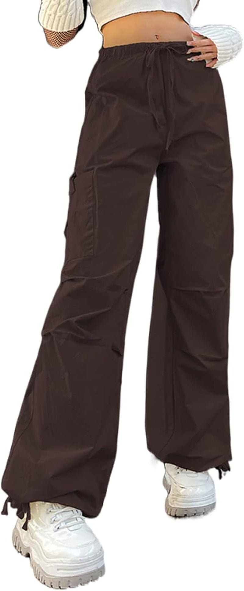 Women Gothic Cargo Pants Loose Low Waist Trousers Wide Leg Baggy Jeans Harajuku Streetwear Punk - Simply Just Deals LLCWomen Gothic Cargo Pants Loose Low Waist Trousers Wide Leg Baggy Jeans Harajuku Streetwear Punkd8dfab94-f0a3-4e49-b30f-04424006f8baG Brown Cargo(Not Jeans)LargeWomen Gothic Cargo Pants Loose Low Waist Trousers Wide Leg Baggy Jeans Harajuku Streetwear Punk