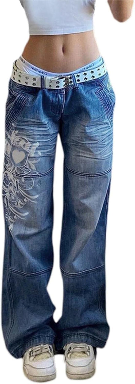 Women Gothic Cargo Pants Loose Low Waist Trousers Wide Leg Baggy Jeans Harajuku Streetwear Punk - Simply Just Deals LLCWomen Gothic Cargo Pants Loose Low Waist Trousers Wide Leg Baggy Jeans Harajuku Streetwear Punk6f0c93be-db8a-4355-8183-33c316e61fb0Heart BlueLargeWomen Gothic Cargo Pants Loose Low Waist Trousers Wide Leg Baggy Jeans Harajuku Streetwear Punk