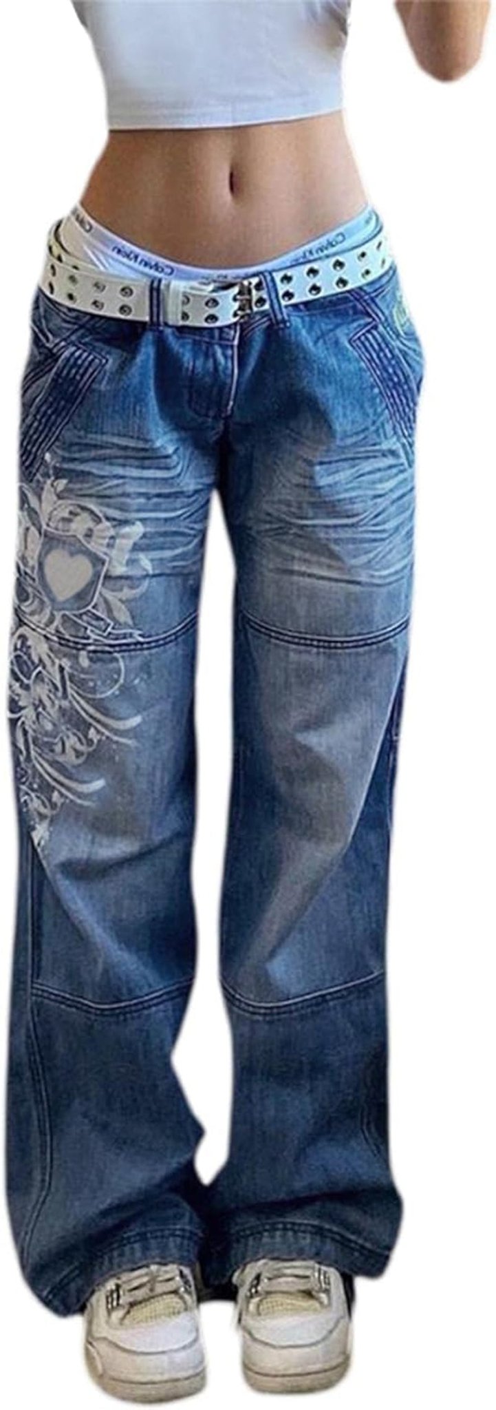 Women Gothic Cargo Pants Loose Low Waist Trousers Wide Leg Baggy Jeans Harajuku Streetwear Punk - Simply Just Deals LLCWomen Gothic Cargo Pants Loose Low Waist Trousers Wide Leg Baggy Jeans Harajuku Streetwear Punk6f0c93be-db8a-4355-8183-33c316e61fb0Heart BlueLargeWomen Gothic Cargo Pants Loose Low Waist Trousers Wide Leg Baggy Jeans Harajuku Streetwear Punk