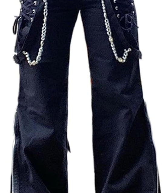 Women Gothic Cargo Pants Loose Low Waist Trousers Wide Leg Baggy Jeans Harajuku Streetwear Punk - Simply Just Deals LLCWomen Gothic Cargo Pants Loose Low Waist Trousers Wide Leg Baggy Jeans Harajuku Streetwear Punk80f832fb-2b47-4674-b35a-b4bb5e626c31Black Flare GothSmallWomen Gothic Cargo Pants Loose Low Waist Trousers Wide Leg Baggy Jeans Harajuku Streetwear Punk