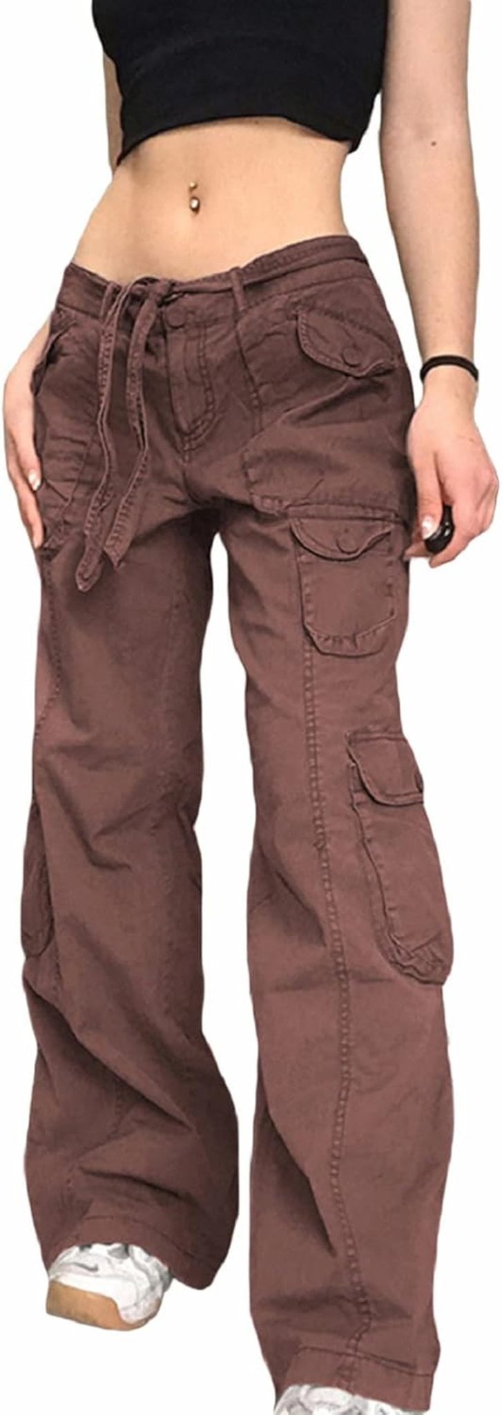 Women Gothic Cargo Pants Loose Low Waist Trousers Wide Leg Baggy Jeans Harajuku Streetwear Punk - Simply Just Deals LLCWomen Gothic Cargo Pants Loose Low Waist Trousers Wide Leg Baggy Jeans Harajuku Streetwear Punk17cc151c-05b2-4725-8161-7c48819bb241Lowcut BrownSmallWomen Gothic Cargo Pants Loose Low Waist Trousers Wide Leg Baggy Jeans Harajuku Streetwear Punk