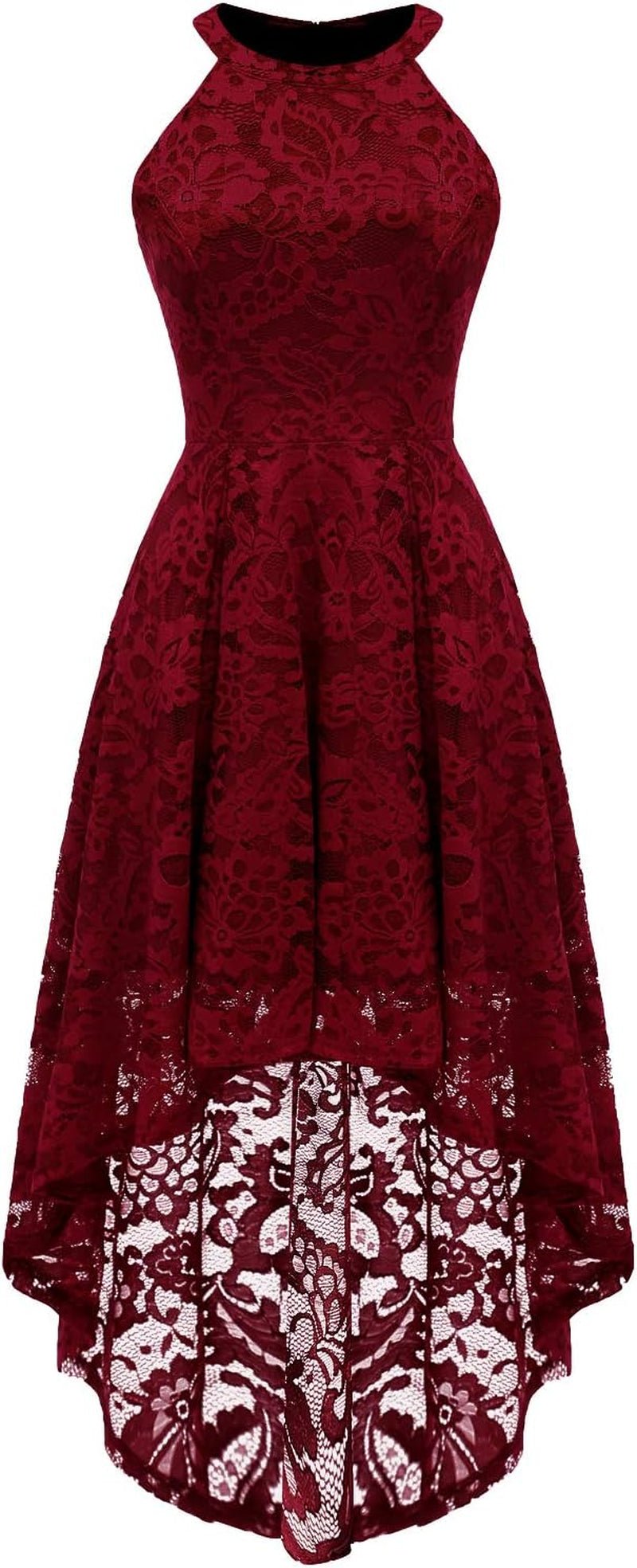 Women Halter Lace Wedding Guest Dress Hi - Lo Cocktail Party Bridesmaid Formal Dresses - Simply Just Deals LLCWomen Halter Lace Wedding Guest Dress Hi - Lo Cocktail Party Bridesmaid Formal Dresses76622e4f-2711-4eea-9c93-e708e50dd19cDark RedX - LargeWomen Halter Lace Wedding Guest Dress Hi - Lo Cocktail Party Bridesmaid Formal Dresses
