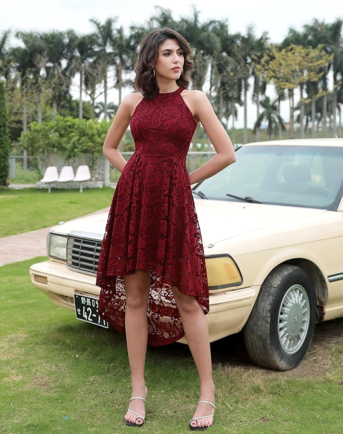 Women Halter Lace Wedding Guest Dress Hi - Lo Cocktail Party Bridesmaid Formal Dresses - Simply Just Deals LLCWomen Halter Lace Wedding Guest Dress Hi - Lo Cocktail Party Bridesmaid Formal Dresses76622e4f-2711-4eea-9c93-e708e50dd19cDark RedX - LargeWomen Halter Lace Wedding Guest Dress Hi - Lo Cocktail Party Bridesmaid Formal Dresses