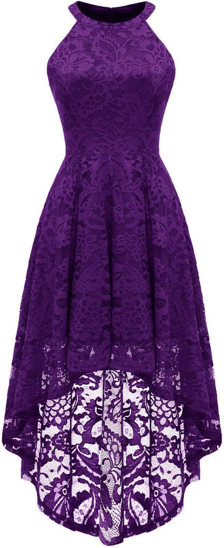 Women Halter Lace Wedding Guest Dress Hi - Lo Cocktail Party Bridesmaid Formal Dresses - Simply Just Deals LLCWomen Halter Lace Wedding Guest Dress Hi - Lo Cocktail Party Bridesmaid Formal Dresses7e3e429d-8ec1-4b84-ae1d-0eee55147c4fPurpleSmallWomen Halter Lace Wedding Guest Dress Hi - Lo Cocktail Party Bridesmaid Formal Dresses