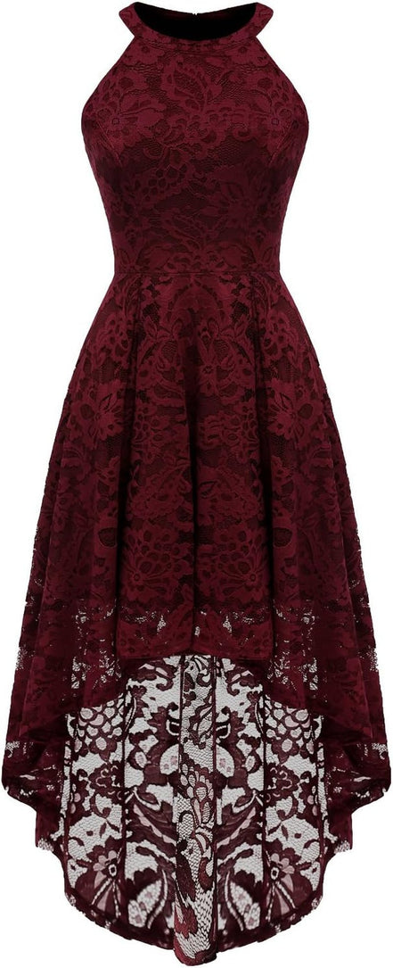 Women Halter Lace Wedding Guest Dress Hi - Lo Cocktail Party Bridesmaid Formal Dresses - Simply Just Deals LLCWomen Halter Lace Wedding Guest Dress Hi - Lo Cocktail Party Bridesmaid Formal Dressesaca2ac51-330e-4317-93d9-ebd5dbb3cc1cBurgundyMediumWomen Halter Lace Wedding Guest Dress Hi - Lo Cocktail Party Bridesmaid Formal Dresses