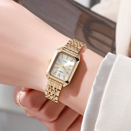 Women Watches Business Luxury Ladies Fashion Quartz Watch Simple Scale Square Quality Gold Plated Stainless Steel Folding Clock - Simply Just Deals LLCWomen Watches Business Luxury Ladies Fashion Quartz Watch Simple Scale Square Quality Gold Plated Stainless Steel Folding Clock14200005100CoffeeWomen Watches Business Luxury Ladies Fashion Quartz Watch Simple Scale Square Quality Gold Plated Stainless Steel Folding Clock