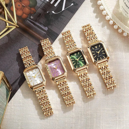 Women Watches Business Luxury Ladies Fashion Quartz Watch Simple Scale Square Quality Gold Plated Stainless Steel Folding Clock - Simply Just Deals LLCWomen Watches Business Luxury Ladies Fashion Quartz Watch Simple Scale Square Quality Gold Plated Stainless Steel Folding Clock14200005100CoffeeWomen Watches Business Luxury Ladies Fashion Quartz Watch Simple Scale Square Quality Gold Plated Stainless Steel Folding Clock