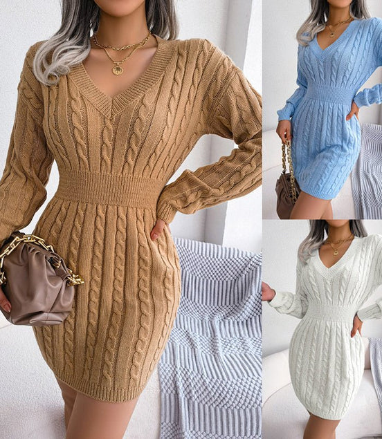 Women's 2025 Fall Winter V - Neck Bodycon Mini Sweater Dress Long Sleeve Pullover Knit Dress Casual & Sexy Tight Fit - Simply Just Deals LLCWomen's 2025 Fall Winter V - Neck Bodycon Mini Sweater Dress Long Sleeve Pullover Knit Dress Casual & Sexy Tight FitCJLY247221409IRBlueLWomen's 2025 Fall Winter V - Neck Bodycon Mini Sweater Dress Long Sleeve Pullover Knit Dress Casual & Sexy Tight Fit