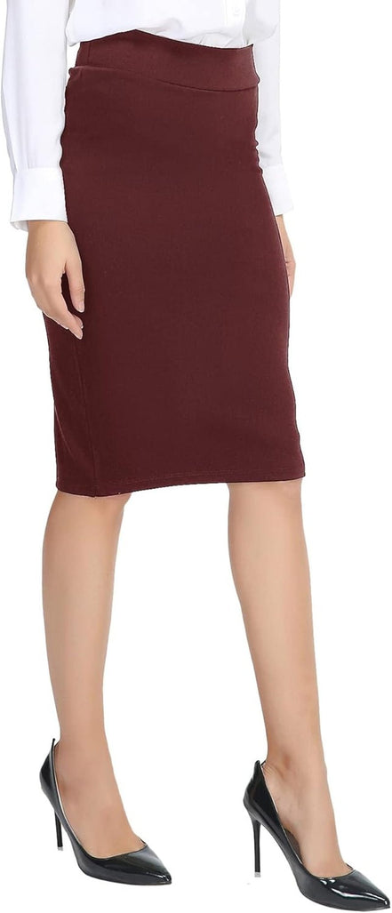 Women'S Elastic Waist Stretch Bodycon Midi Pencil Skirt - Simply Just Deals LLCWomen'S Elastic Waist Stretch Bodycon Midi Pencil Skirt2c741a2e-649f-48c4-9e09-a9e19b080ca7Wine RedSmallWomen'S Elastic Waist Stretch Bodycon Midi Pencil Skirt