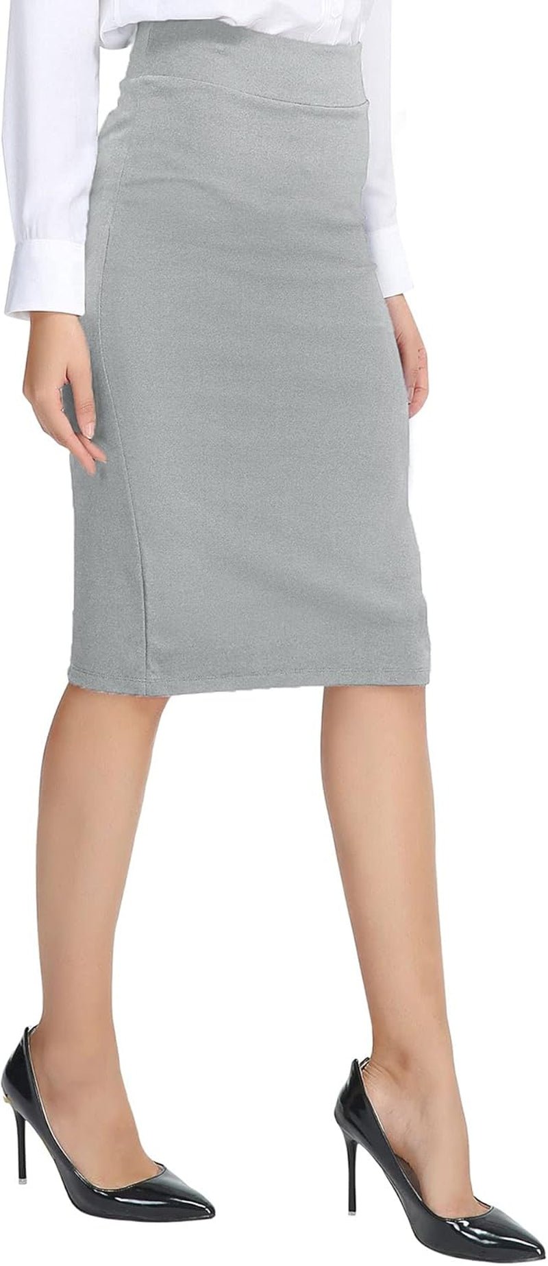 Women'S Elastic Waist Stretch Bodycon Midi Pencil Skirt - Simply Just Deals LLCWomen'S Elastic Waist Stretch Bodycon Midi Pencil Skirtc943e6c4-8d60-40a4-b20b-4eb9e4ab18e8Light GrayX - LargeWomen'S Elastic Waist Stretch Bodycon Midi Pencil Skirt