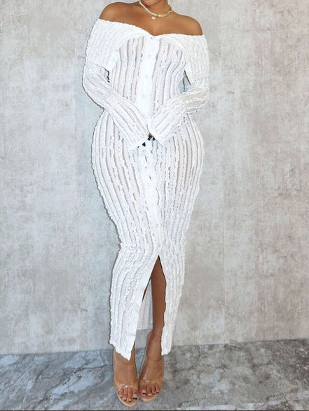 Women'S Off - Shoulder Long Sleeve Knitted Dress - Simply Just Deals LLCWomen'S Off - Shoulder Long Sleeve Knitted Dressdf180b60-969f-49df-80e5-a47e1bd9ddaeWhiteL (66.9 - 68.9 Inch)Women'S Off - Shoulder Long Sleeve Knitted Dress