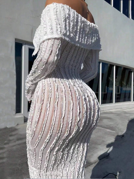 Women'S Off - Shoulder Long Sleeve Knitted Dress - Simply Just Deals LLCWomen'S Off - Shoulder Long Sleeve Knitted Dressdf180b60-969f-49df-80e5-a47e1bd9ddaeWhiteL (66.9 - 68.9 Inch)Women'S Off - Shoulder Long Sleeve Knitted Dress