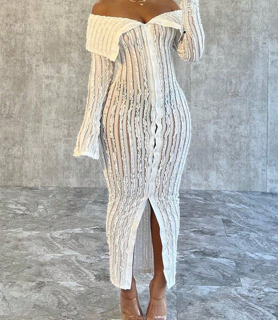 Women'S Off - Shoulder Long Sleeve Knitted Dress - Simply Just Deals LLCWomen'S Off - Shoulder Long Sleeve Knitted Dressdf180b60-969f-49df-80e5-a47e1bd9ddaeWhiteL (66.9 - 68.9 Inch)Women'S Off - Shoulder Long Sleeve Knitted Dress