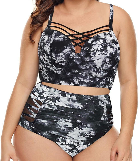 Womens plus Size Strappy Push up Floral Printed High Waisted Swimsuit Bikini Set 2 Piece Bathing Suit Swimwear Black 1X - Simply Just Deals LLCWomens plus Size Strappy Push up Floral Printed High Waisted Swimsuit Bikini Set 2 Piece Bathing Suit Swimwear Black 1Xceceef66-2a16-4938-b06c-8b448566b145Womens plus Size Strappy Push up Floral Printed High Waisted Swimsuit Bikini Set 2 Piece Bathing Suit Swimwear Black 1X
