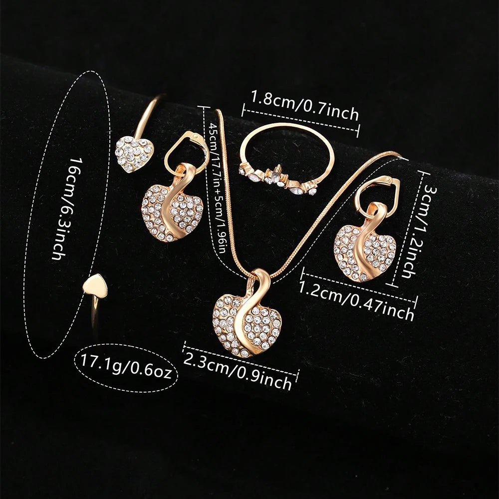 Women's Quartz Watch Gold Luxury Women Ring Necklace Earring Rhinestone Fashion Wristwatch Casual Ladies Watches Jewelry Set ﻿ - Simply Just Deals LLCWomen's Quartz Watch Gold Luxury Women Ring Necklace Earring Rhinestone Fashion Wristwatch Casual Ladies Watches Jewelry Set ﻿14201447303RoseWomen's Quartz Watch Gold Luxury Women Ring Necklace Earring Rhinestone Fashion Wristwatch Casual Ladies Watches Jewelry Set ﻿
