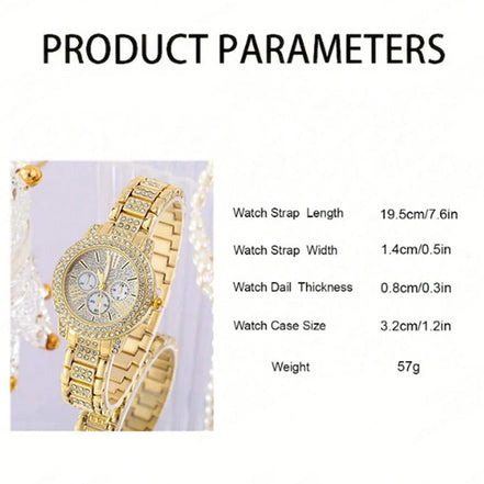 Women's Quartz Watch Gold Luxury Women Ring Necklace Earring Rhinestone Fashion Wristwatch Casual Ladies Watches Jewelry Set ﻿ - Simply Just Deals LLCWomen's Quartz Watch Gold Luxury Women Ring Necklace Earring Rhinestone Fashion Wristwatch Casual Ladies Watches Jewelry Set ﻿14201447303RoseWomen's Quartz Watch Gold Luxury Women Ring Necklace Earring Rhinestone Fashion Wristwatch Casual Ladies Watches Jewelry Set ﻿