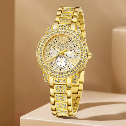 Women's Quartz Watch Gold Luxury Women Ring Necklace Earring Rhinestone Fashion Wristwatch Casual Ladies Watches Jewelry Set ﻿ - Simply Just Deals LLCWomen's Quartz Watch Gold Luxury Women Ring Necklace Earring Rhinestone Fashion Wristwatch Casual Ladies Watches Jewelry Set ﻿14201447303RoseWomen's Quartz Watch Gold Luxury Women Ring Necklace Earring Rhinestone Fashion Wristwatch Casual Ladies Watches Jewelry Set ﻿