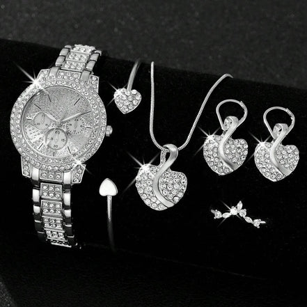 Women's Quartz Watch Gold Luxury Women Ring Necklace Earring Rhinestone Fashion Wristwatch Casual Ladies Watches Jewelry Set ﻿ - Simply Just Deals LLCWomen's Quartz Watch Gold Luxury Women Ring Necklace Earring Rhinestone Fashion Wristwatch Casual Ladies Watches Jewelry Set ﻿14201447303RoseWomen's Quartz Watch Gold Luxury Women Ring Necklace Earring Rhinestone Fashion Wristwatch Casual Ladies Watches Jewelry Set ﻿