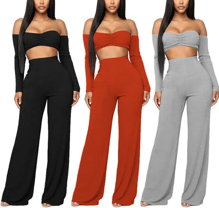 Women'S Sexy 2 Piece Outfits Clubwear off the Shoulder Crop Tops Long Loose Pant Set Long Sleeve Club Jumpsuits Black L - Simply Just Deals LLCWomen'S Sexy 2 Piece Outfits Clubwear off the Shoulder Crop Tops Long Loose Pant Set Long Sleeve Club Jumpsuits Black Lcf521dbd-ce96-48ce-8389-e4742d669d11Women'S Sexy 2 Piece Outfits Clubwear off the Shoulder Crop Tops Long Loose Pant Set Long Sleeve Club Jumpsuits Black L