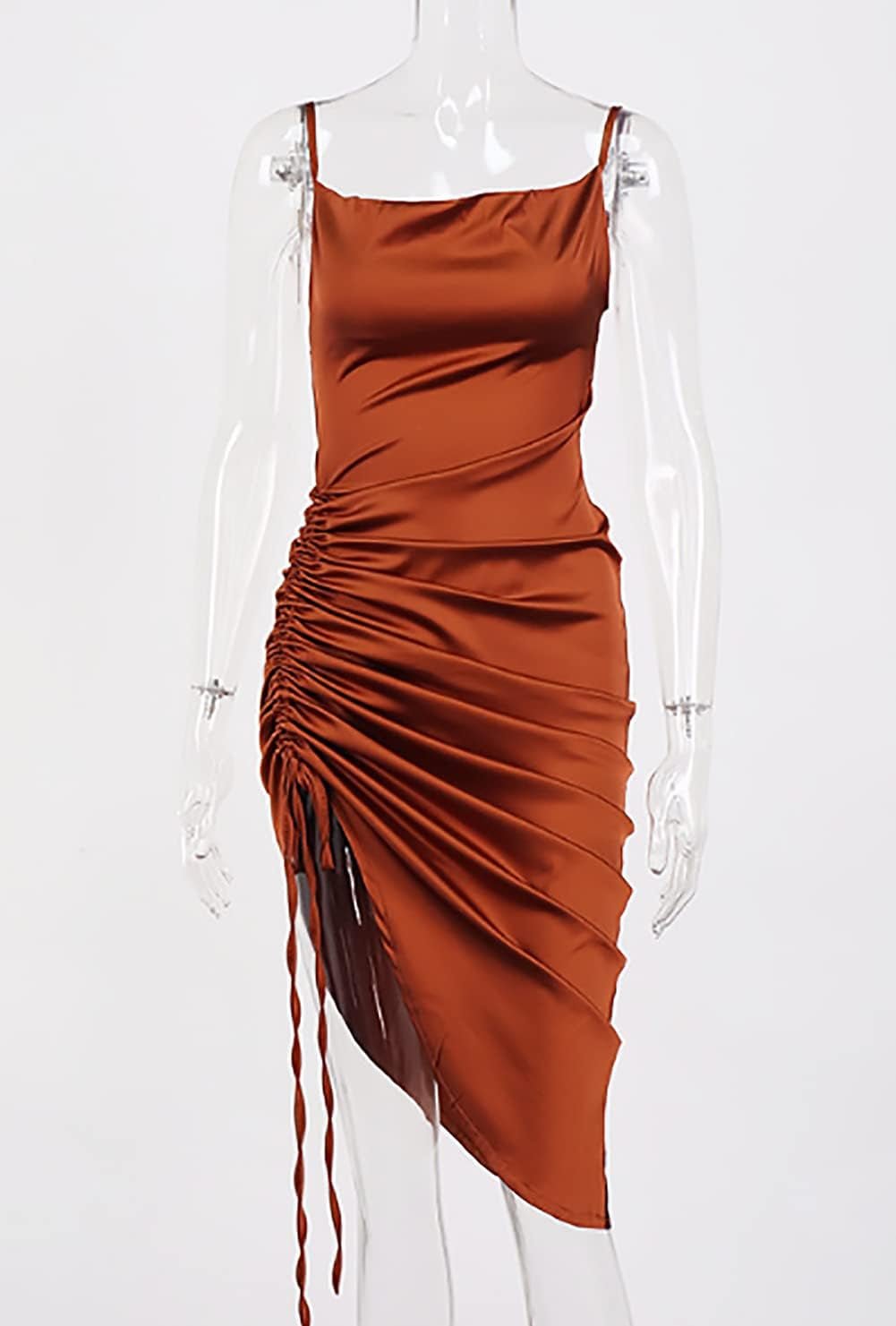 Women'S Summer Sexy Ruched Midi Adjustable Spaghetti Strap Bodycon Drawstring Side Slit Slip Party Clubwear Dress, A - Copper, Small - Simply Just Deals LLCWomen'S Summer Sexy Ruched Midi Adjustable Spaghetti Strap Bodycon Drawstring Side Slit Slip Party Clubwear Dress, A - Copper, Small1a2a924f-3518-4bd6-90d5-243c8e3adf07Women'S Summer Sexy Ruched Midi Adjustable Spaghetti Strap Bodycon Drawstring Side Slit Slip Party Clubwear Dress, A - Copper, Small