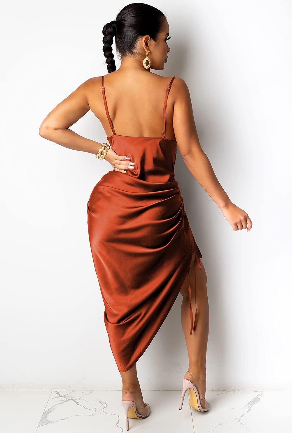 Women'S Summer Sexy Ruched Midi Adjustable Spaghetti Strap Bodycon Drawstring Side Slit Slip Party Clubwear Dress, A - Copper, Small - Simply Just Deals LLCWomen'S Summer Sexy Ruched Midi Adjustable Spaghetti Strap Bodycon Drawstring Side Slit Slip Party Clubwear Dress, A - Copper, Small1a2a924f-3518-4bd6-90d5-243c8e3adf07Women'S Summer Sexy Ruched Midi Adjustable Spaghetti Strap Bodycon Drawstring Side Slit Slip Party Clubwear Dress, A - Copper, Small
