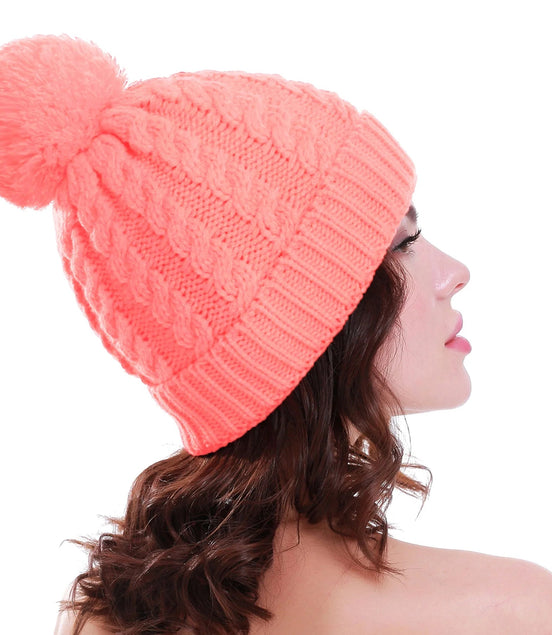 Women'S Winter Beanie Warm Lining - Thick Slouchy Cable Knit Skull Hat Ski Cap - Simply Just Deals LLCWomen'S Winter Beanie Warm Lining - Thick Slouchy Cable Knit Skull Hat Ski Capd052ed47-78c3-4a0e-b87a-09f689bcc25aPinkWomen'S Winter Beanie Warm Lining - Thick Slouchy Cable Knit Skull Hat Ski Cap